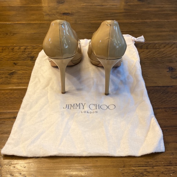Jimmy Choo Peep Toe Patent Leather Pumps - Picture 2 of 7